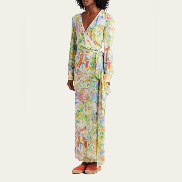 $2790 RALPH LAUREN COLLECTION
Collinson Printed Linen Voile Wrap Gown size8 - Picture 3 of 10